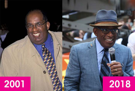 Before and after photo of Al Roker who got a weight loss surgery to drop 100 pounds of weight.